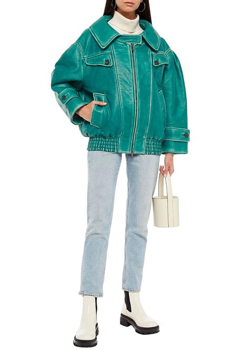 miu miu oversized leather jacket|Luxury Women's Coats and Jackets .